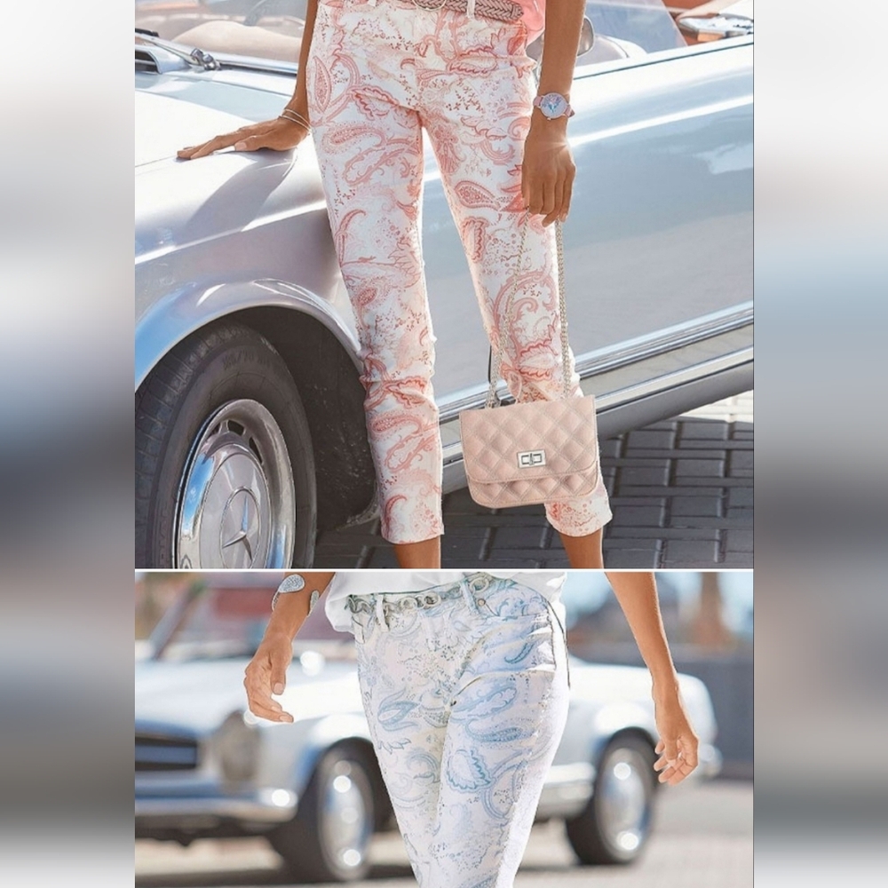 Two Paisley cropped pant NWOT